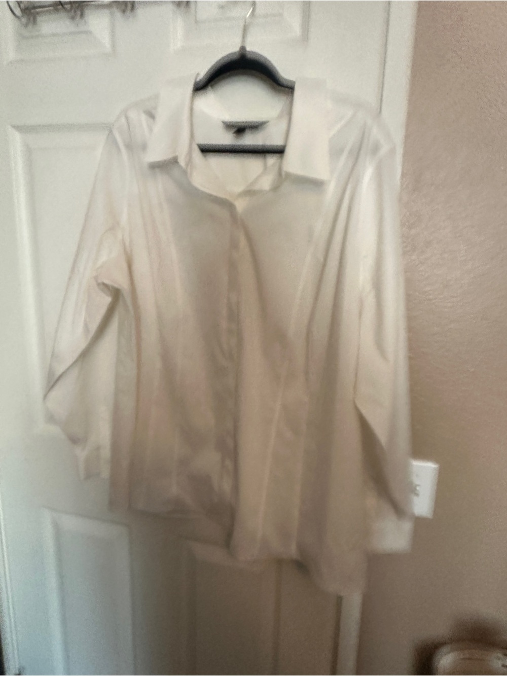 White House Black Market White Button-Down Blouse